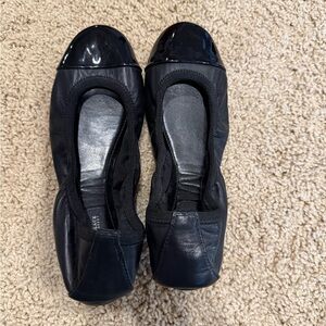 White House Black Market Glossy Black Ballet Flats